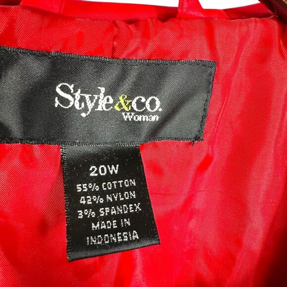 Style & Co Red Rain Coat Size 20W - Picture 3 of 3